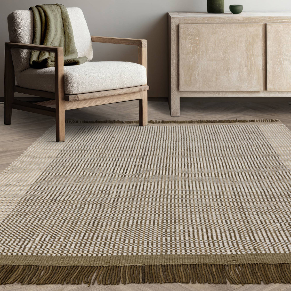 Avalon Rug styled in a living room