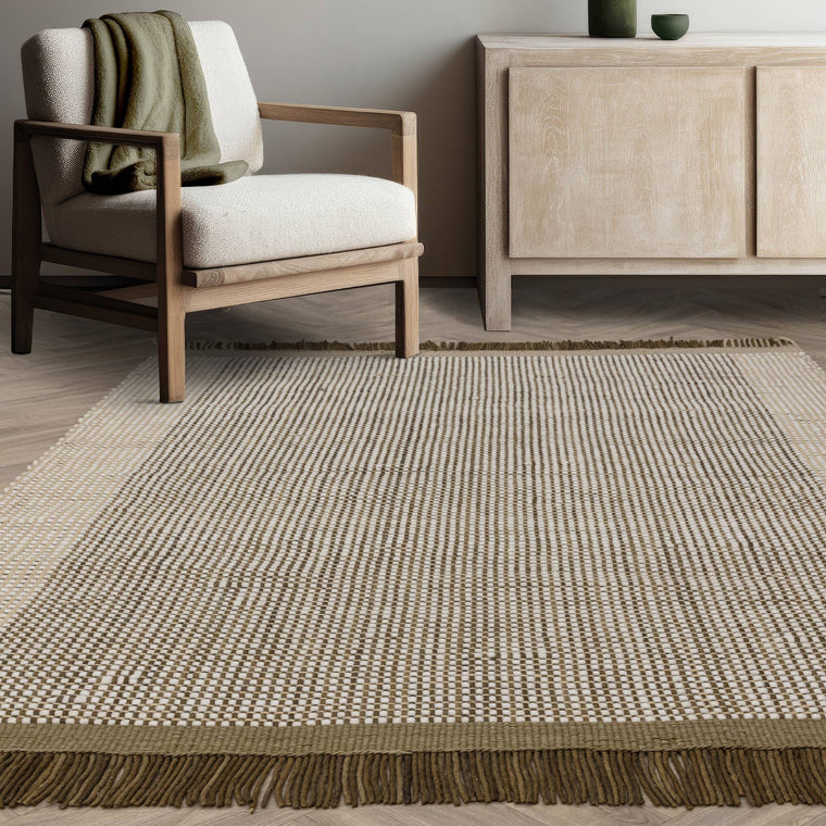 Woven in pure wool — Wool Living Room Rug — Flatweave, Hand Woven, Natural, Avalon