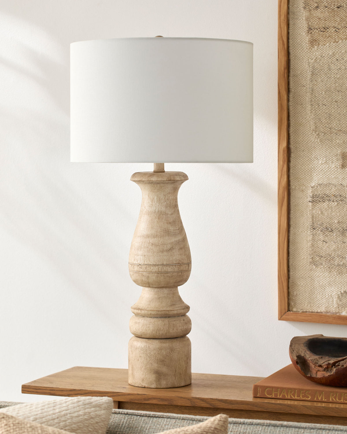Alvimare 33" Resin Table Lamp, Painted Brown