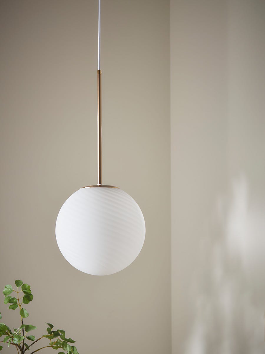 Pendant Lamp with Spiral Frosted Glass