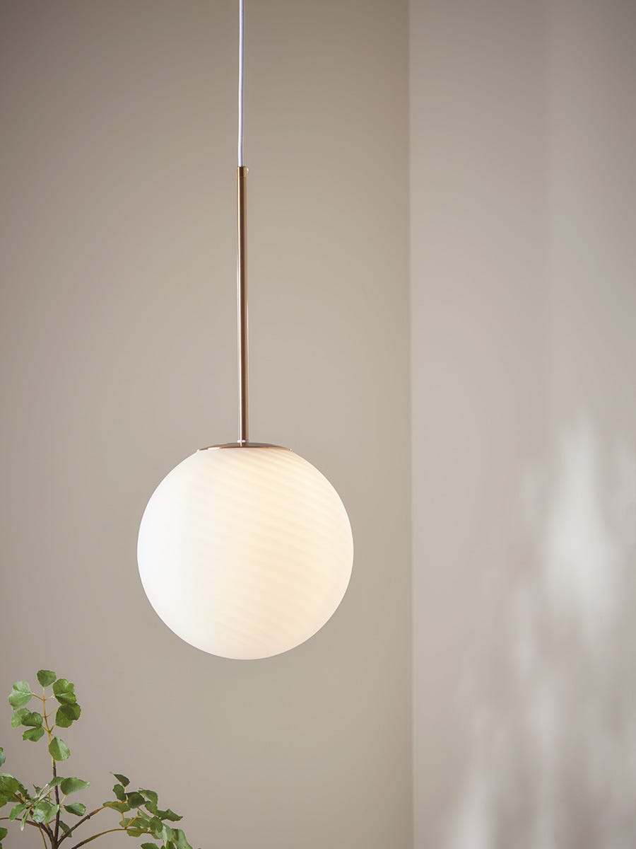 Pendant Lamp with Spiral Frosted Glass