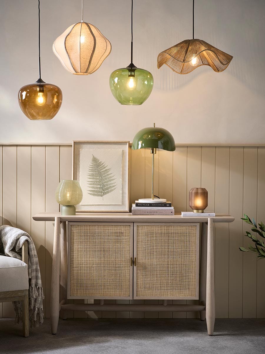 Mia Pendant Lamp - Amber Glass