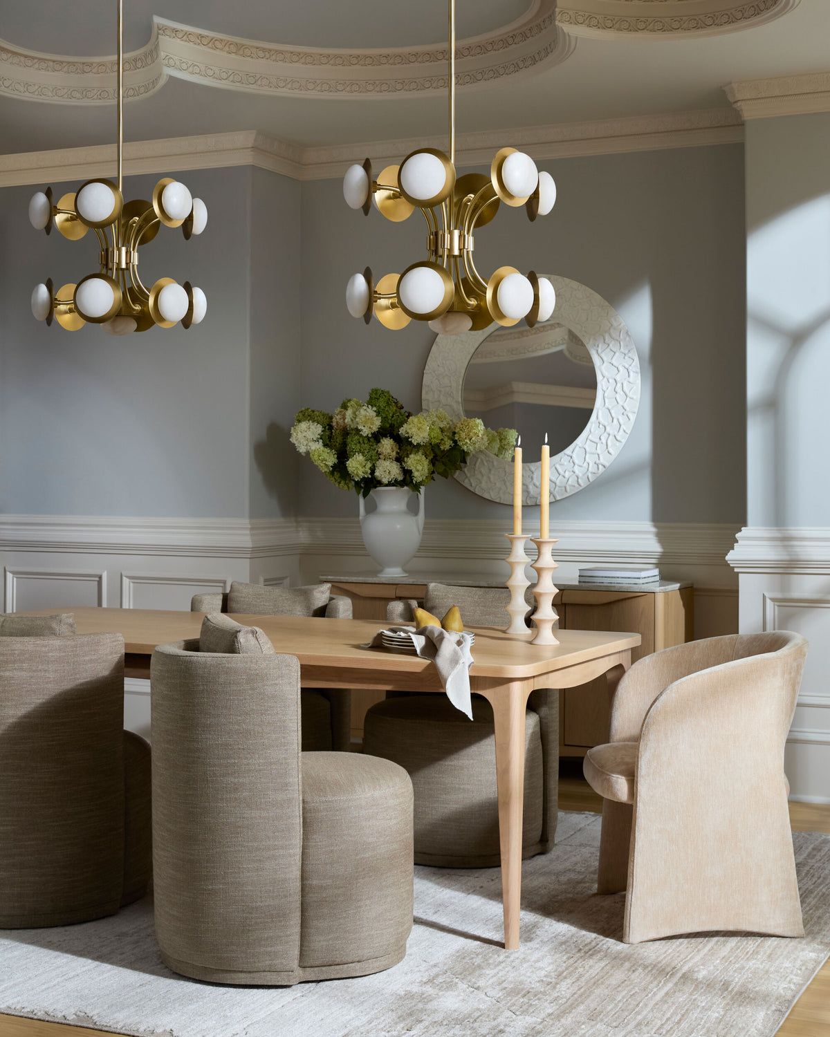 Eclipta Iron Pendant Light, Plated Metallic Brass