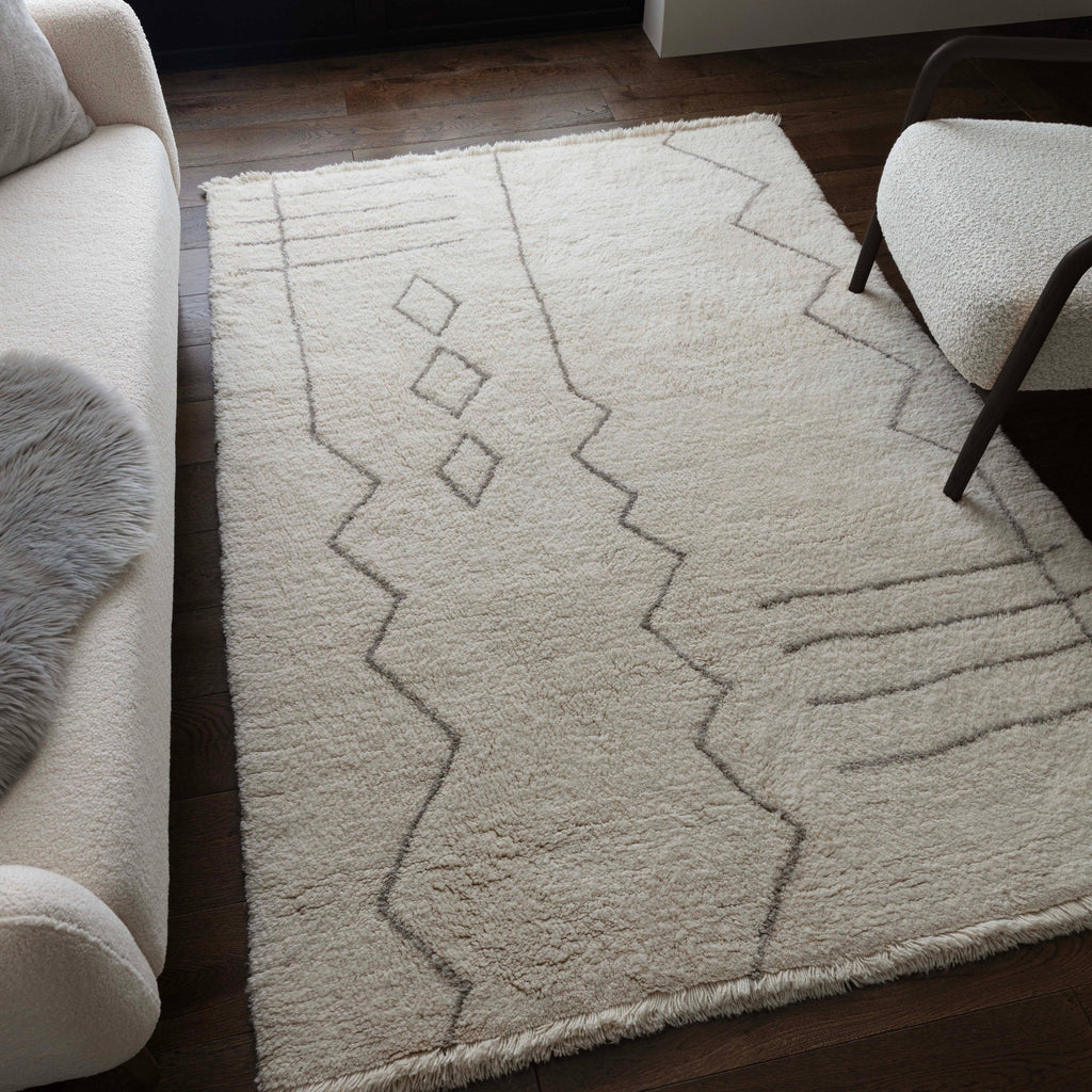 Azera Berber Rug styled in a living room