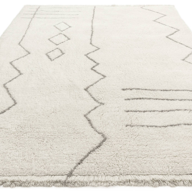 A deep shaggy pile — Washable Shaggy Berber Wool Living Room Rug — Hand Tufted, Azera Berber