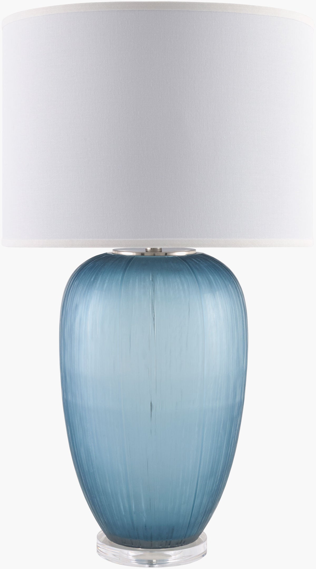 Azural 34" Glass Table Lamp, Painted Blue