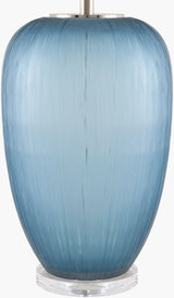 Azural 34" Glass Table Lamp, Painted Blue