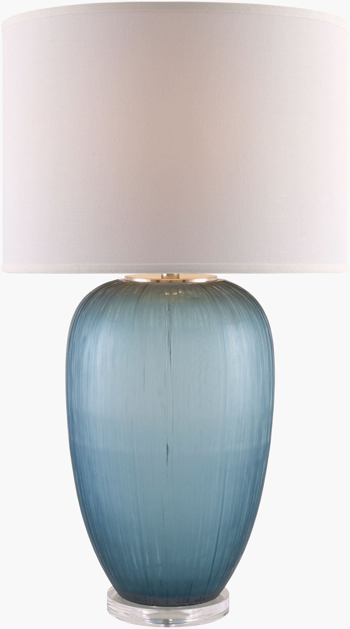 Azural 34" Glass Table Lamp, Painted Blue
