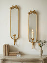 Set of 2 6x4.5x28" Gold Mirrored Wall Sconces Light Fixture