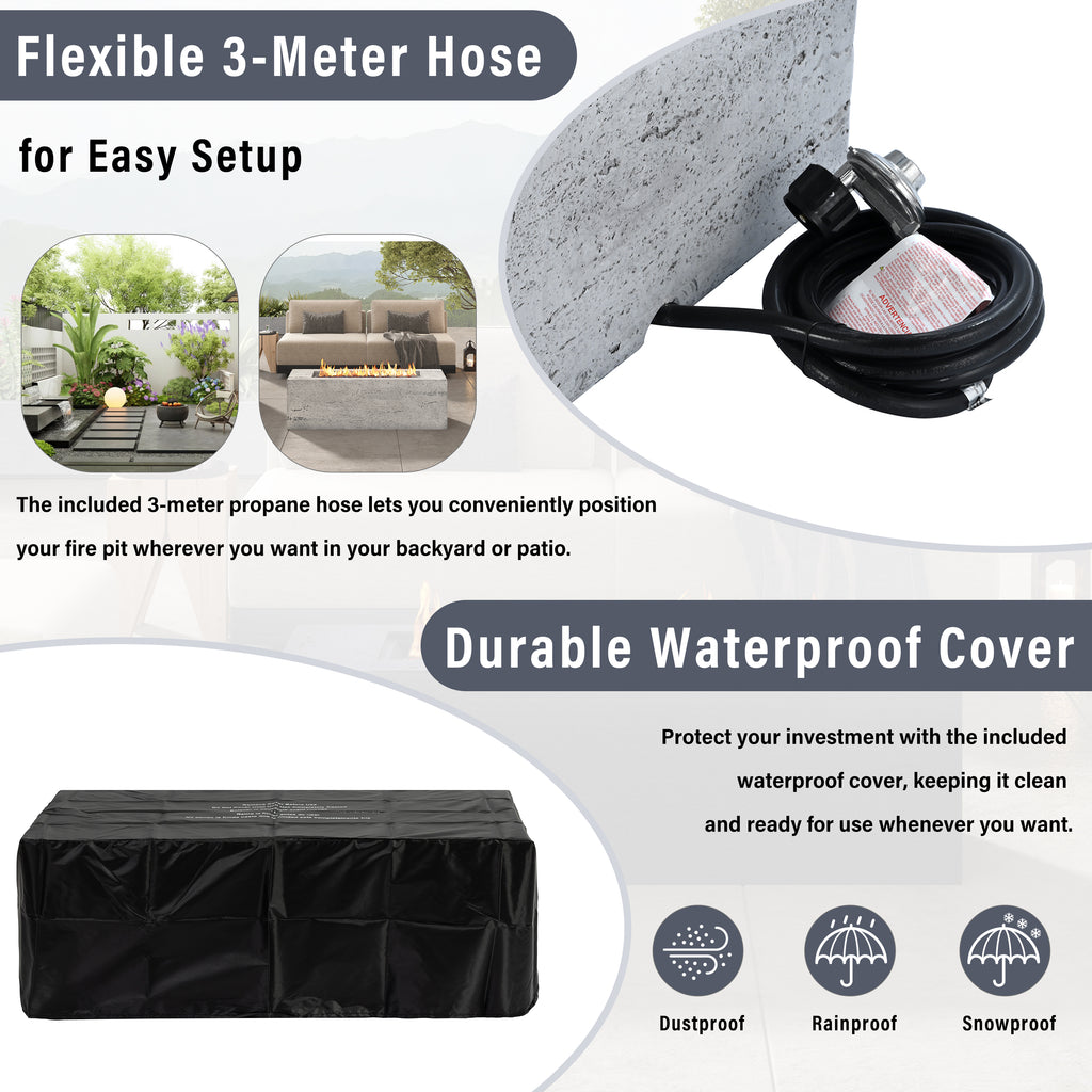 U_STYLE 2-in-1 Outdoor Fire Pit & Propane Tank Stand Set