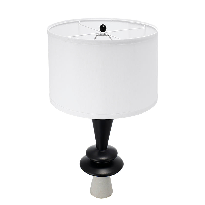 D15x26.7" Black Aluminum Table Lamp with Two Varying Disc