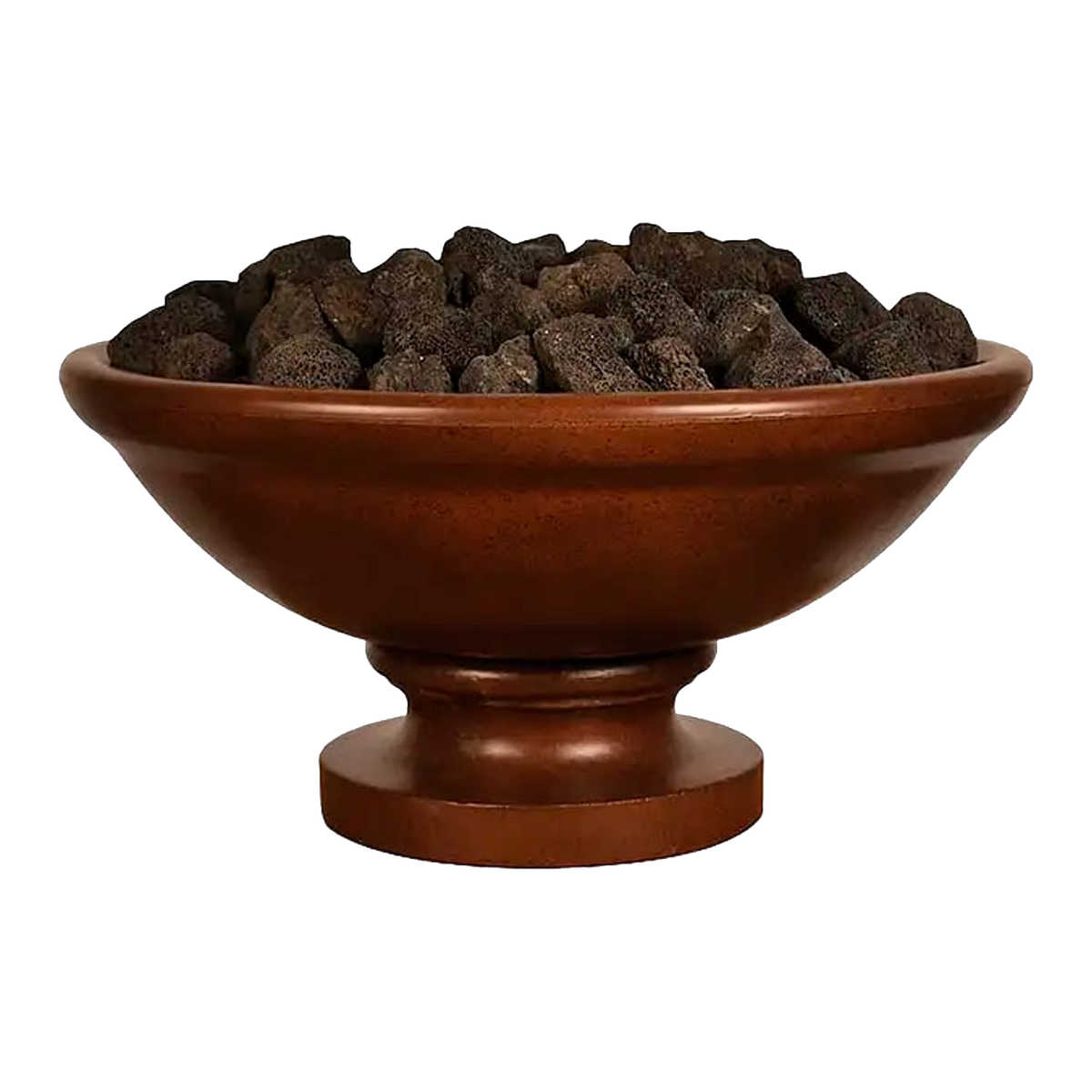 Fire by Design Banded Rim Round Pedestal Concrete Gas Fire Bowl
