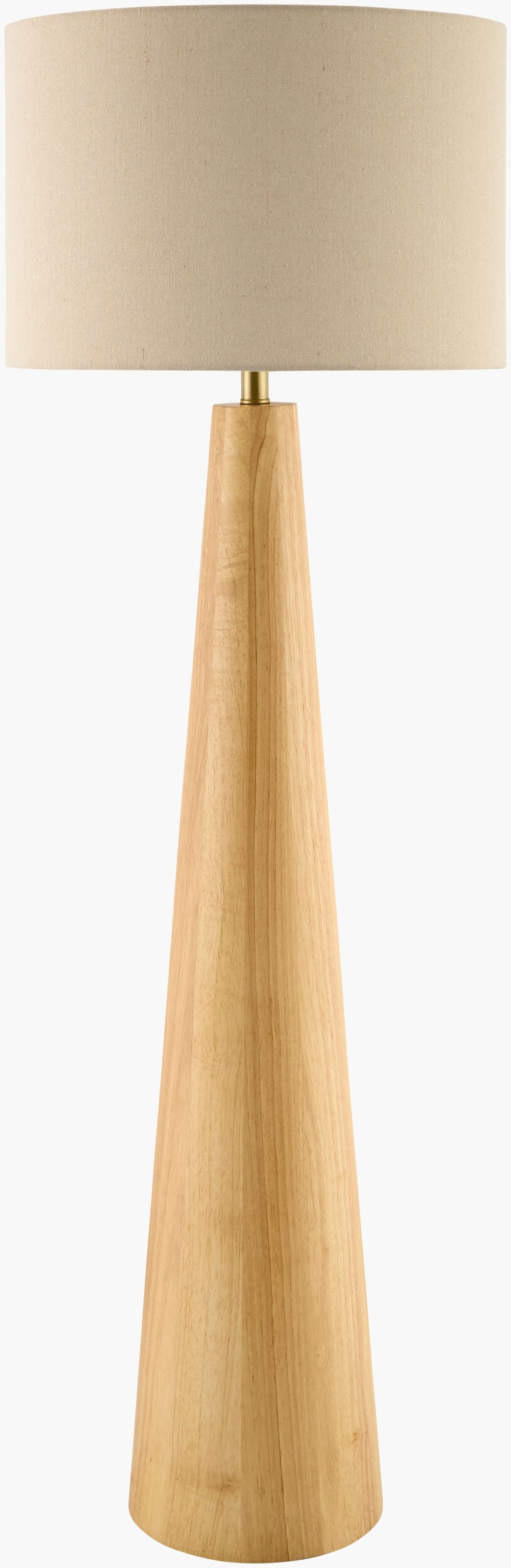Baobab 53" Rubber Wood Floor Lamp, Natural Brown