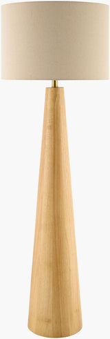 Baobab 53" Rubber Wood Floor Lamp, Natural Brown
