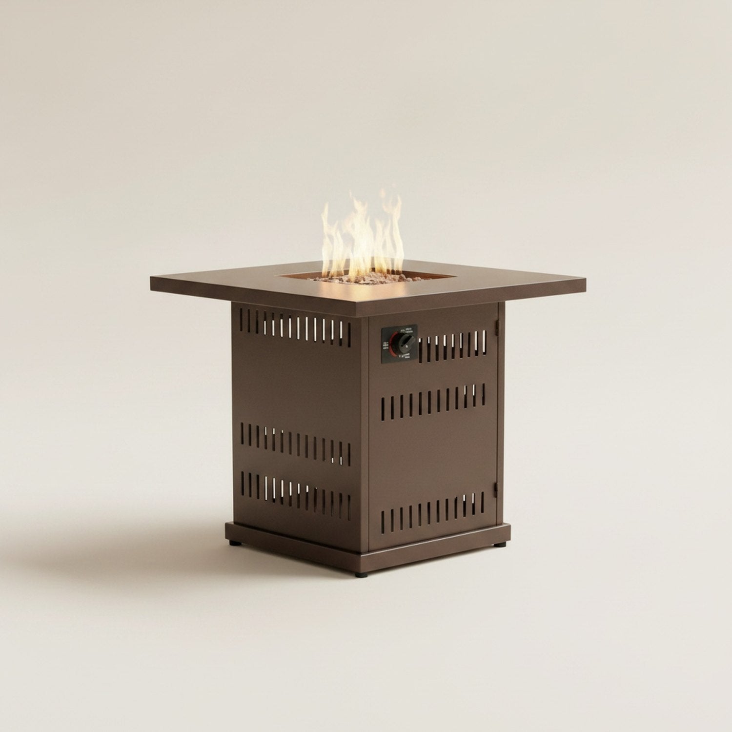 Steel Propane Square Fire Pit Table With Cover - hero