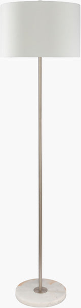 Becker 63" Iron Floor Lamp, Polished Metallic Silver