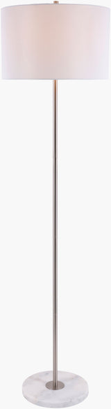 Becker 63" Iron Floor Lamp, Polished Metallic Silver