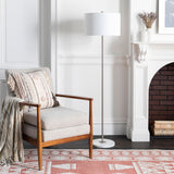 Becker 63" Iron Floor Lamp, Polished Metallic Silver