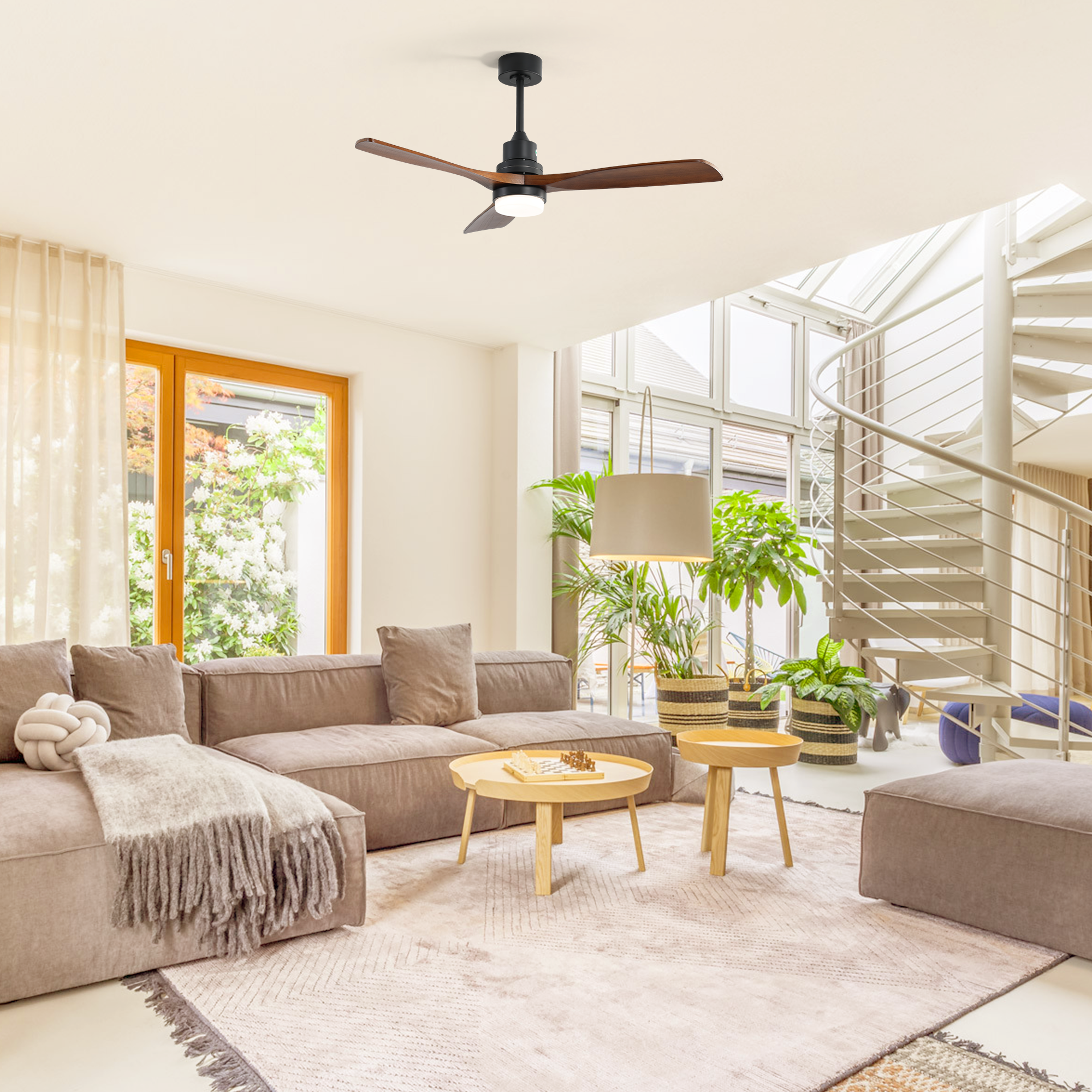 52 Inch Ceiling Fan Light With 6 Speed Remote Reversible