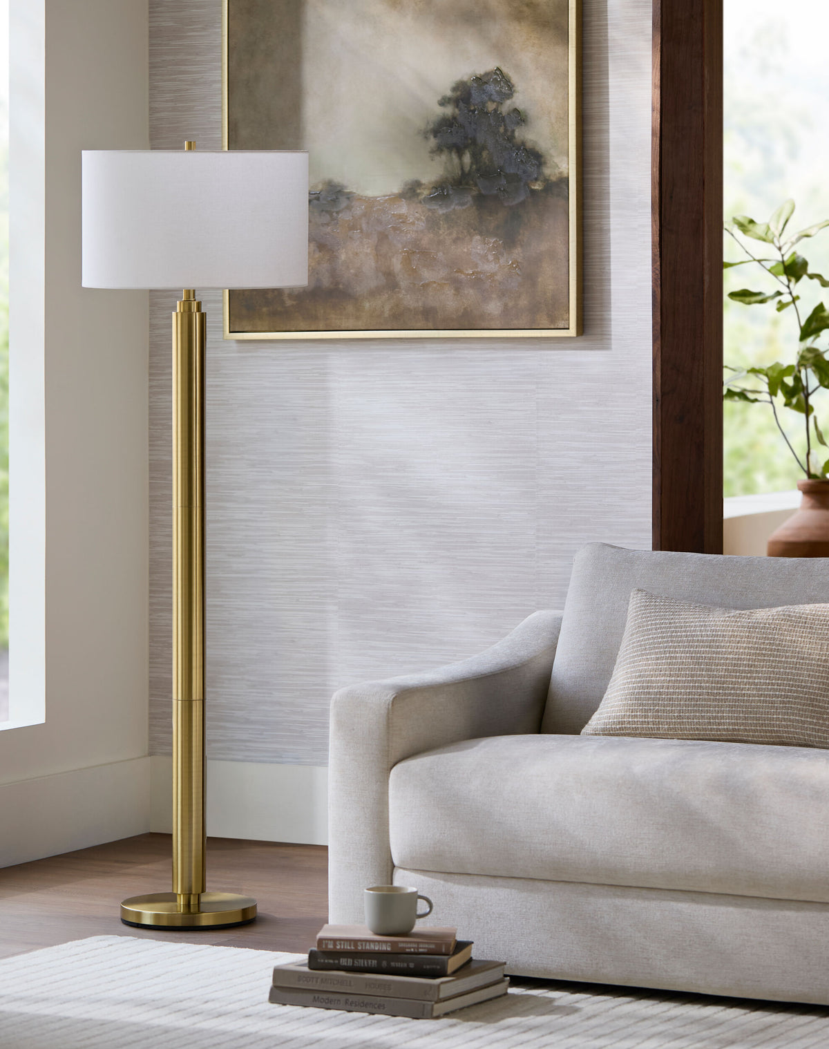 Bilyana 63" Iron Floor Lamp, Metallic Metallic Brass