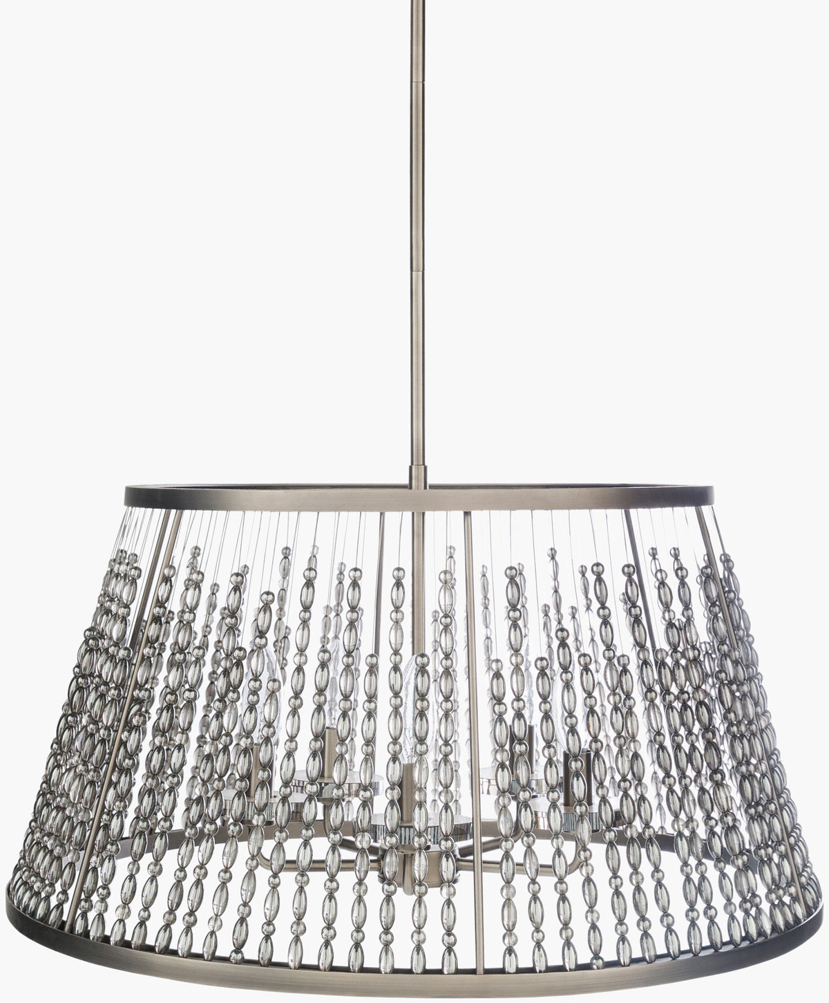 Bijou Steel Pendant Light, Antiqued Metallic Pewter