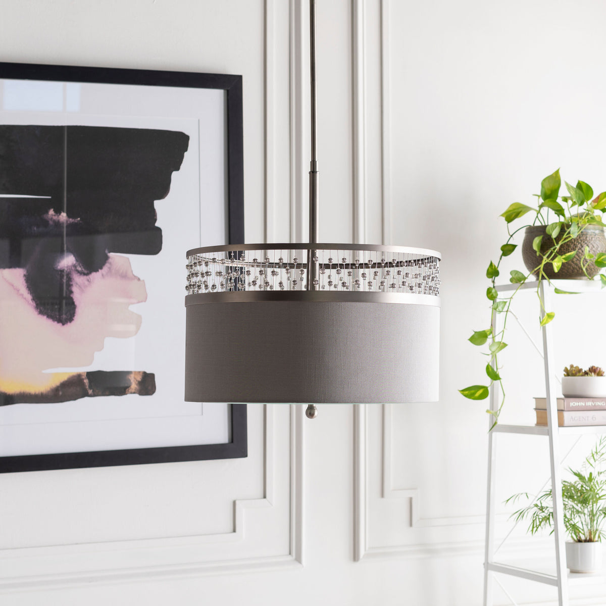 Bijou Steel Pendant Light, Antiqued Metallic Nickel