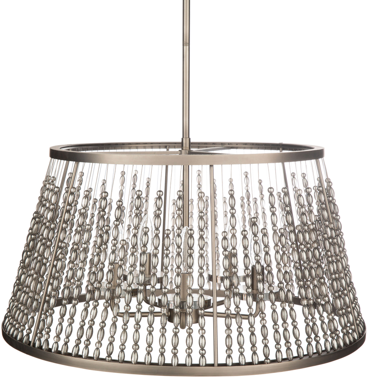 Bijou Steel Pendant Light, Antiqued Metallic Pewter