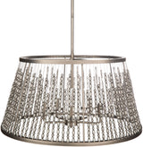 Bijou Steel Pendant Light, Antiqued Metallic Pewter
