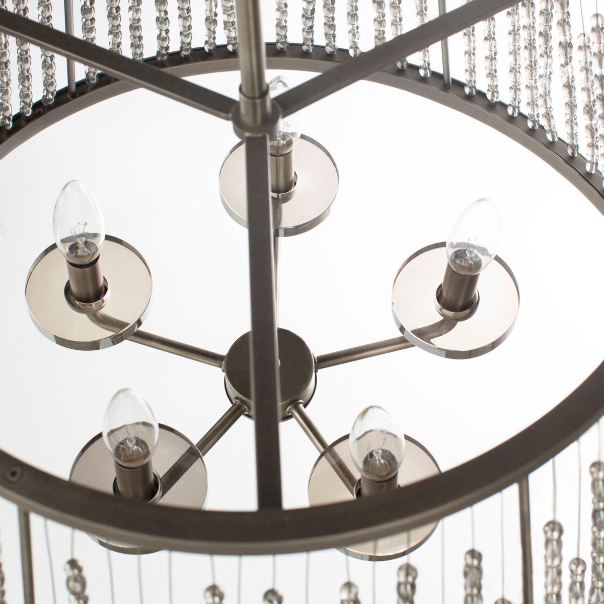 Bijou Steel Pendant Light, Antiqued Metallic Pewter