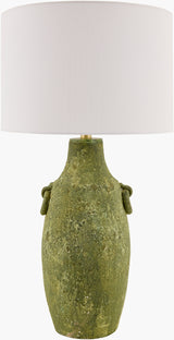 Beraliya 30" Ceramic Table Lamp, Hand Painted Green
