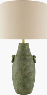Beraliya 30" Ceramic Table Lamp, Hand Painted Green (BLI-002)