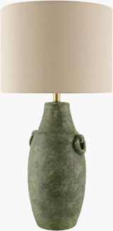 Beraliya 30" Ceramic Table Lamp, Hand Painted Green (BLI-002)