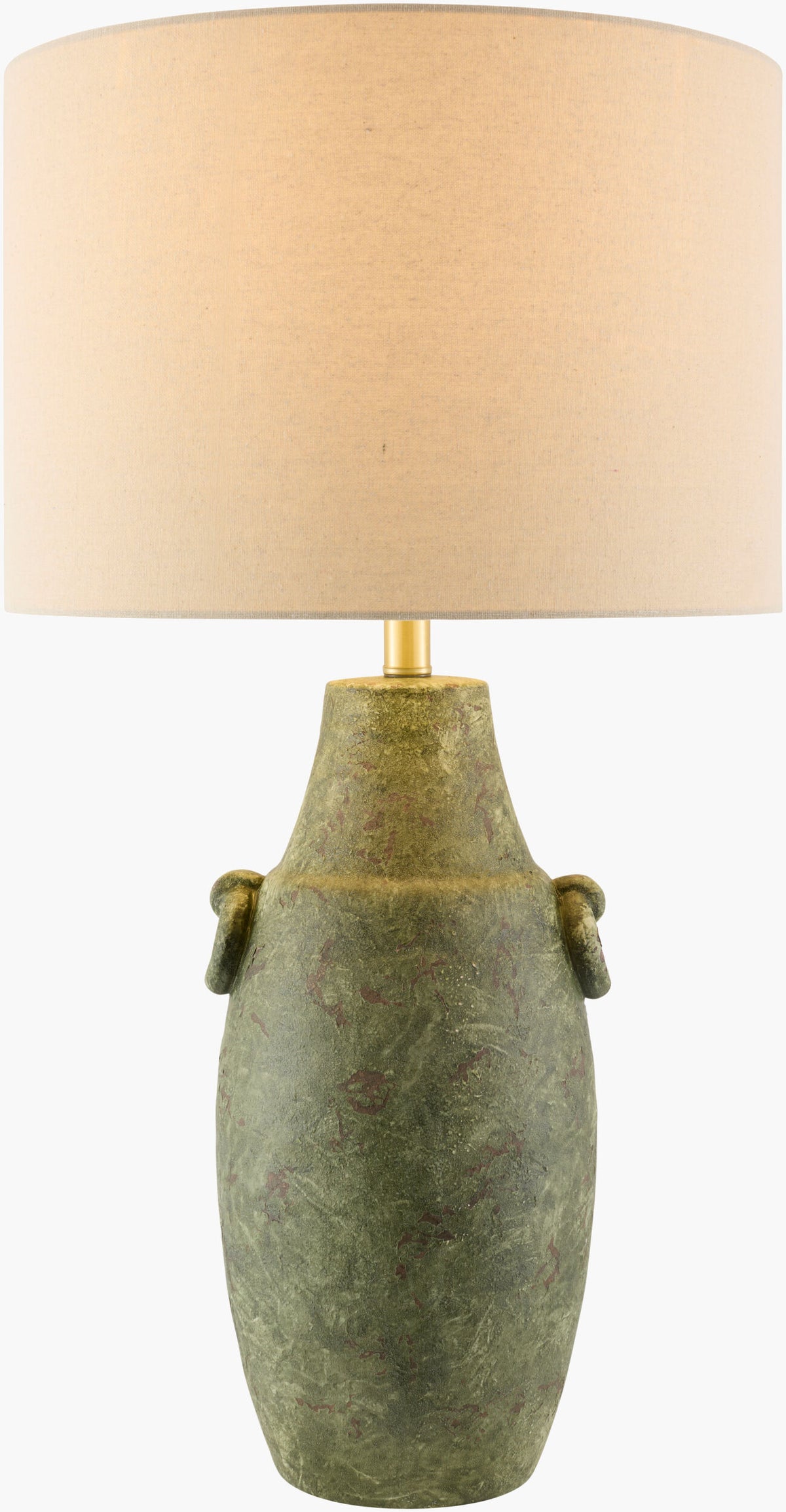 Beraliya 30" Ceramic Table Lamp, Hand Painted Green (BLI-002)