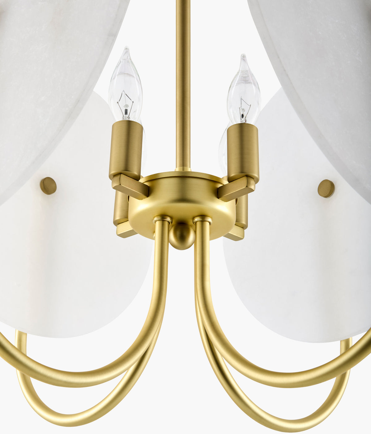 Bellaria Iron Chandelier, Electroplated Metallic Brass