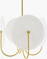 Bellaria Iron Chandelier, Electroplated Metallic Brass