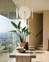 Bellaria Iron Chandelier, Electroplated Metallic Brass
