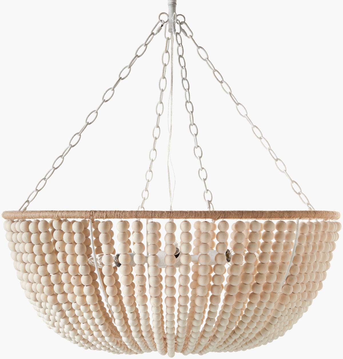 Belem Iron Pendant Light, Hand Painted Cream