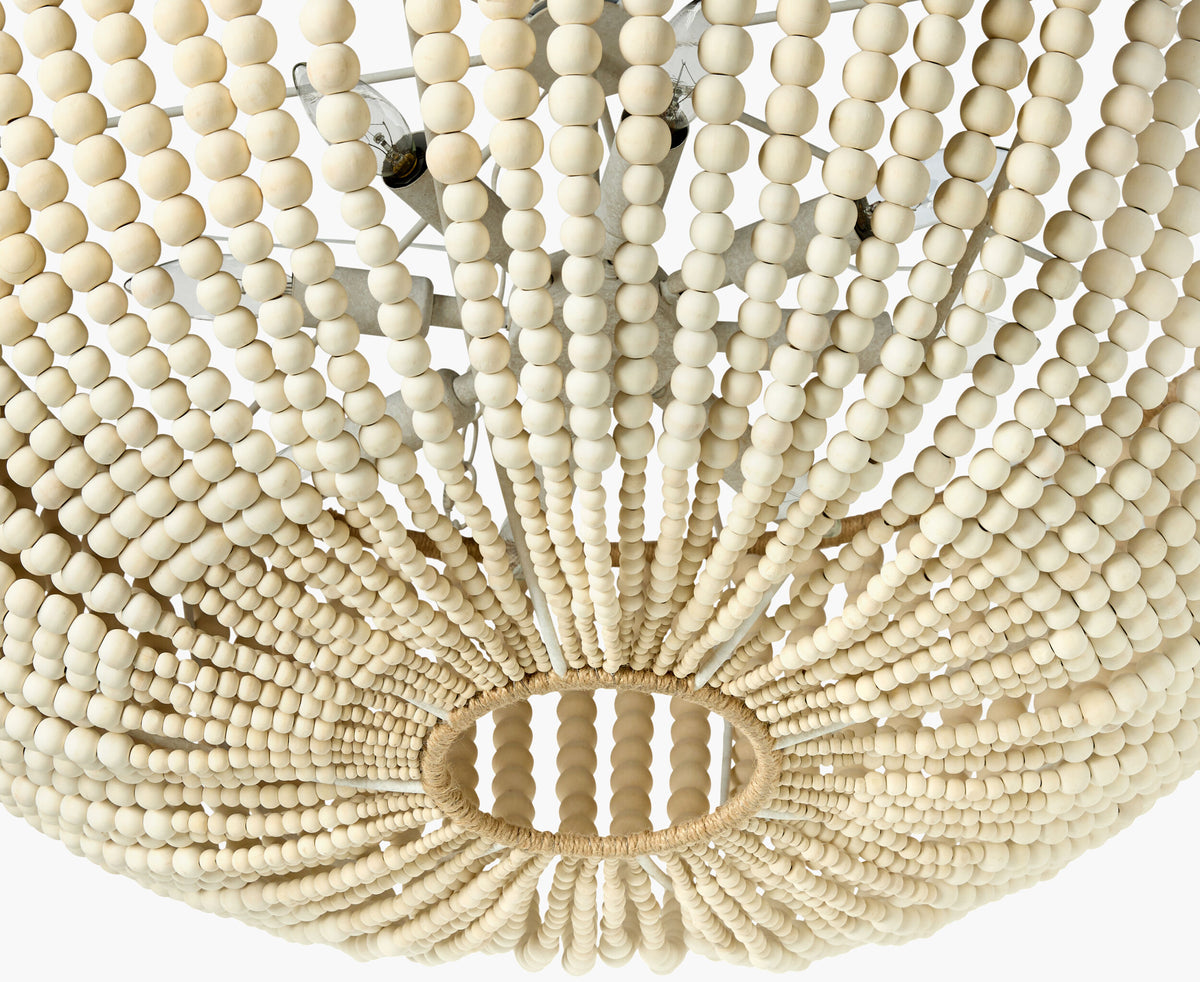 Belem Iron Pendant Light, Hand Painted Cream