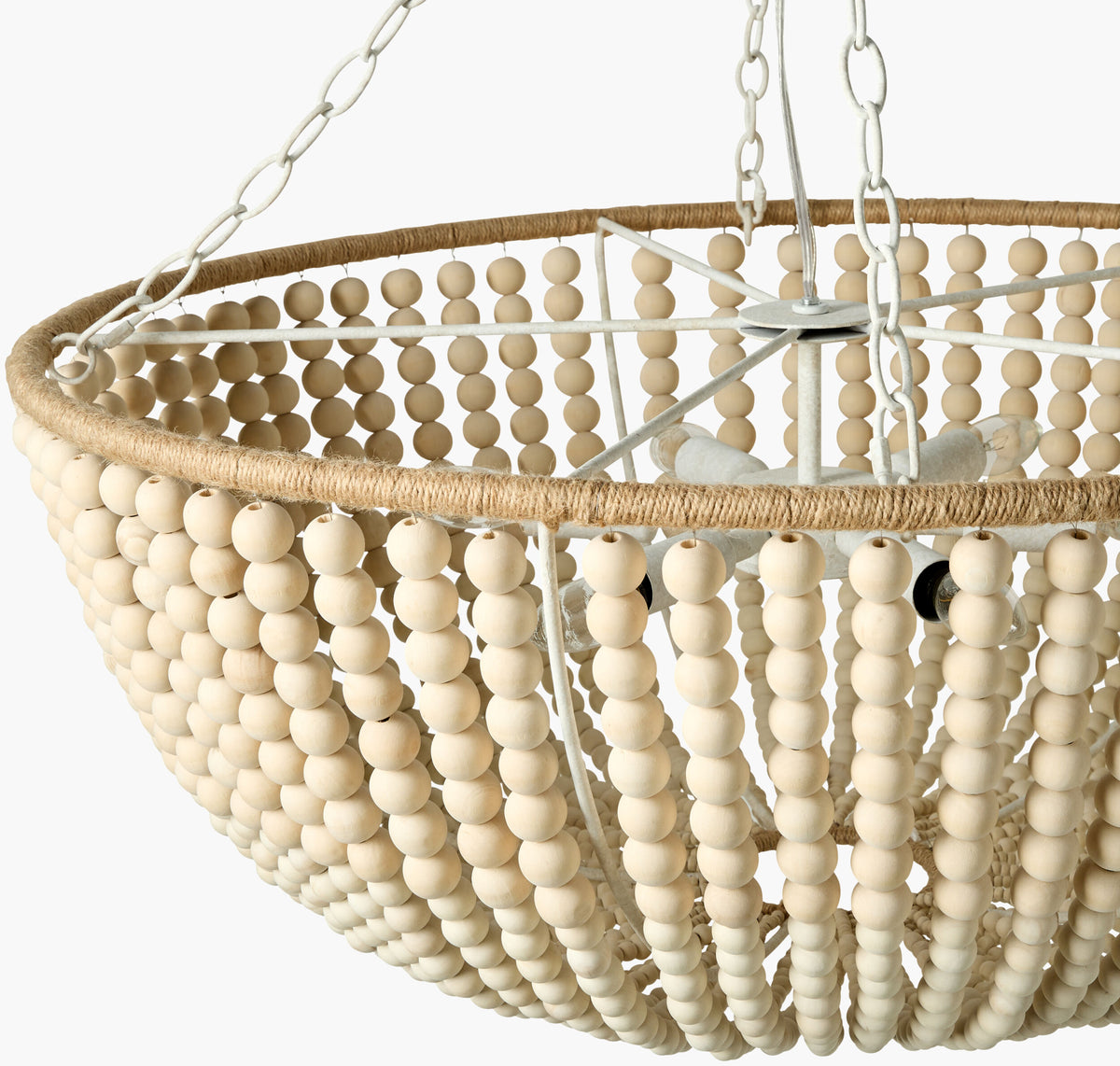 Belem Iron Pendant Light, Hand Painted Cream