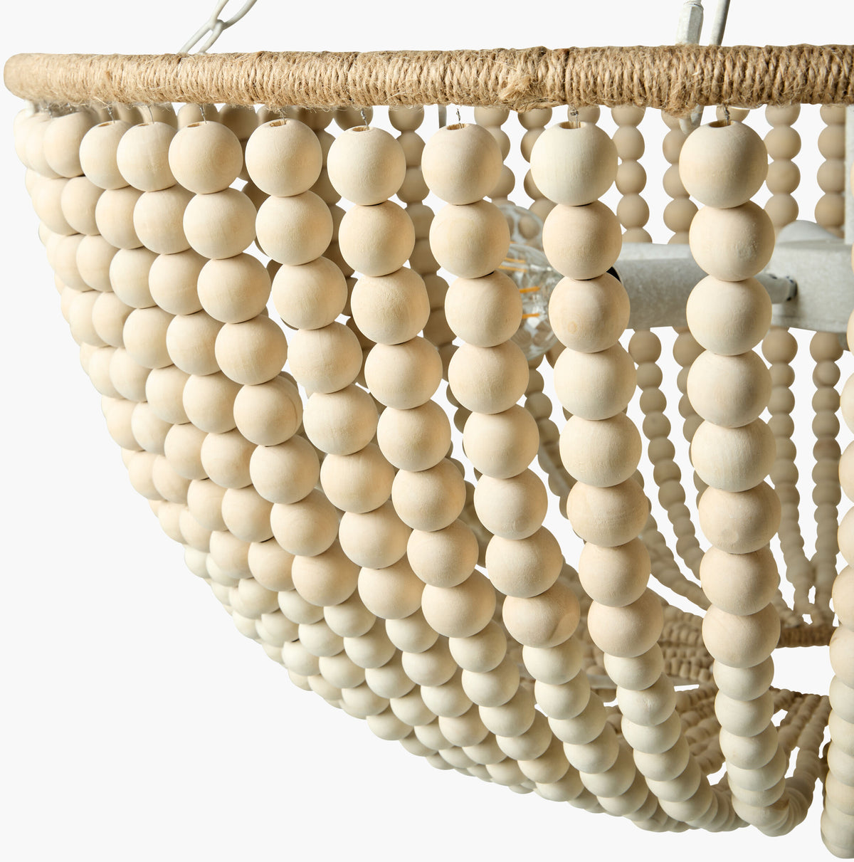 Belem Iron Pendant Light, Hand Painted Cream