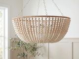Belem Iron Pendant Light, Hand Painted Cream