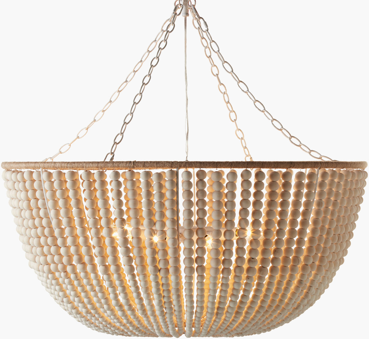 Belem Iron Pendant Light, Hand Painted Cream (BLM-002)