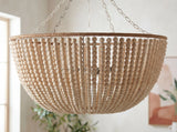 Belem Iron Pendant Light, Hand Painted Cream (BLM-002)