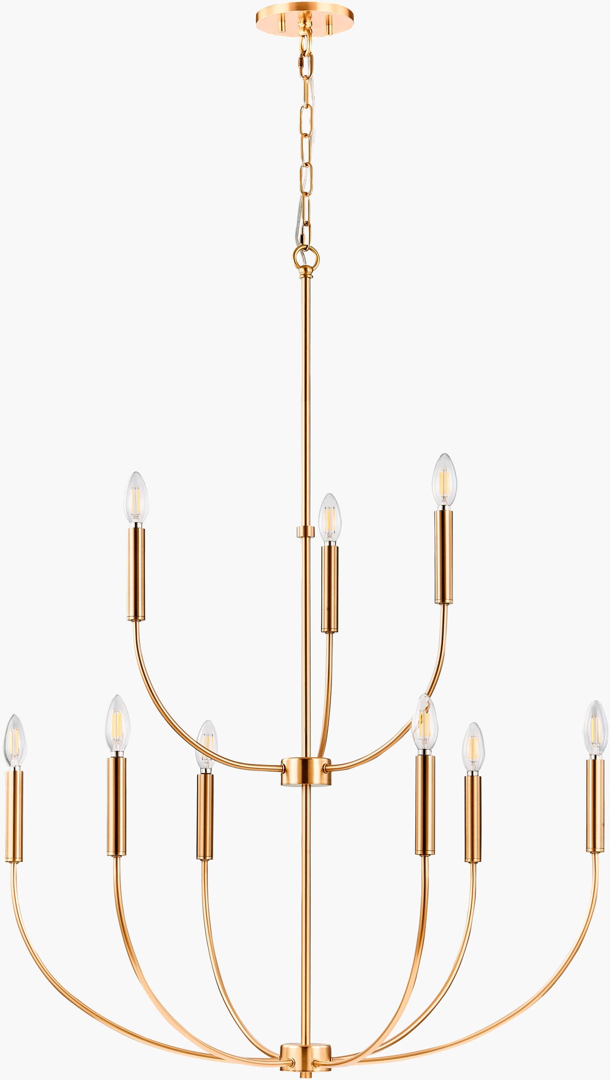 Belden Iron Chandelier, Metallic Metallic Brass