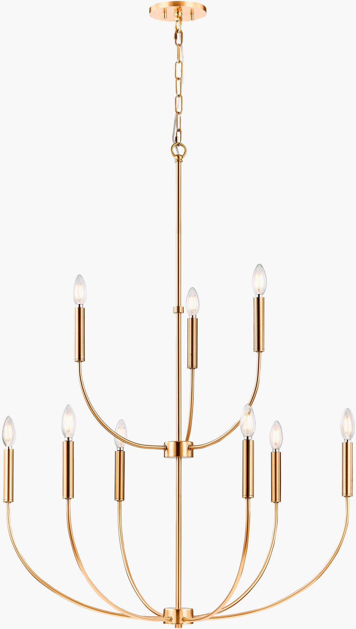 Belden Iron Chandelier, Metallic Metallic Brass
