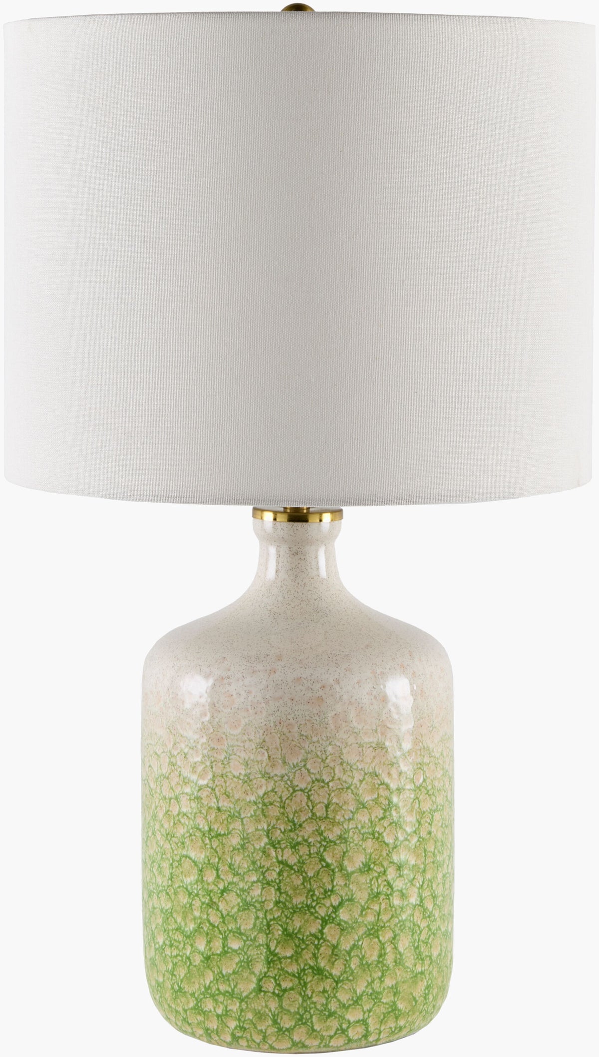 Benin 23" Ceramic Table Lamp, Glazed Green