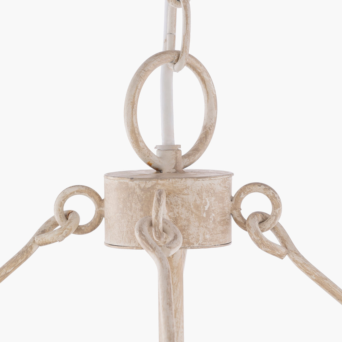 Brynlee Iron Pendant Light, Antiqued Beige, Hand Finished Gold