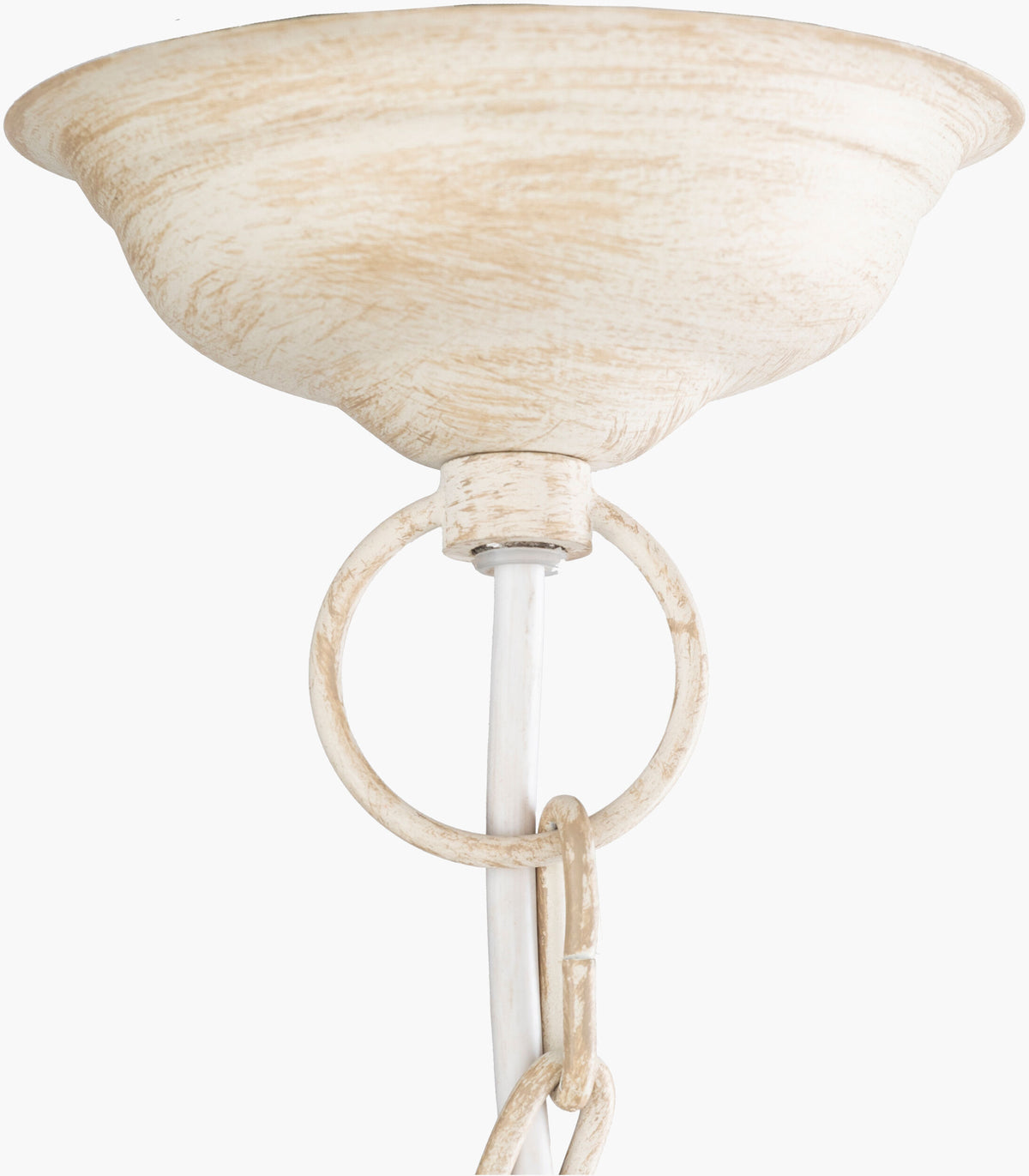 Brynlee Iron Pendant Light, Antiqued Beige, Hand Finished Gold
