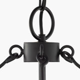Brynlee Iron Pendant Light, Powder Coated Black, Hand Finished Metallic Silver