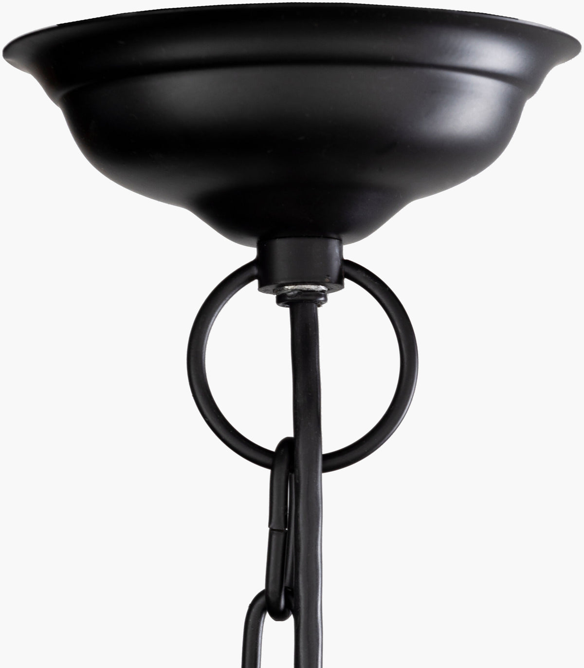Brynlee Iron Pendant Light, Powder Coated Black, Hand Finished Metallic Silver